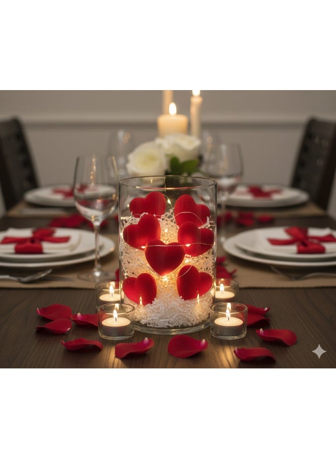 Toyland 6.5 CM Red Heart Decoration Set – Soft Touch Mini Hearts for Valentine’s Day, Gifts & Table Décor - Image 3